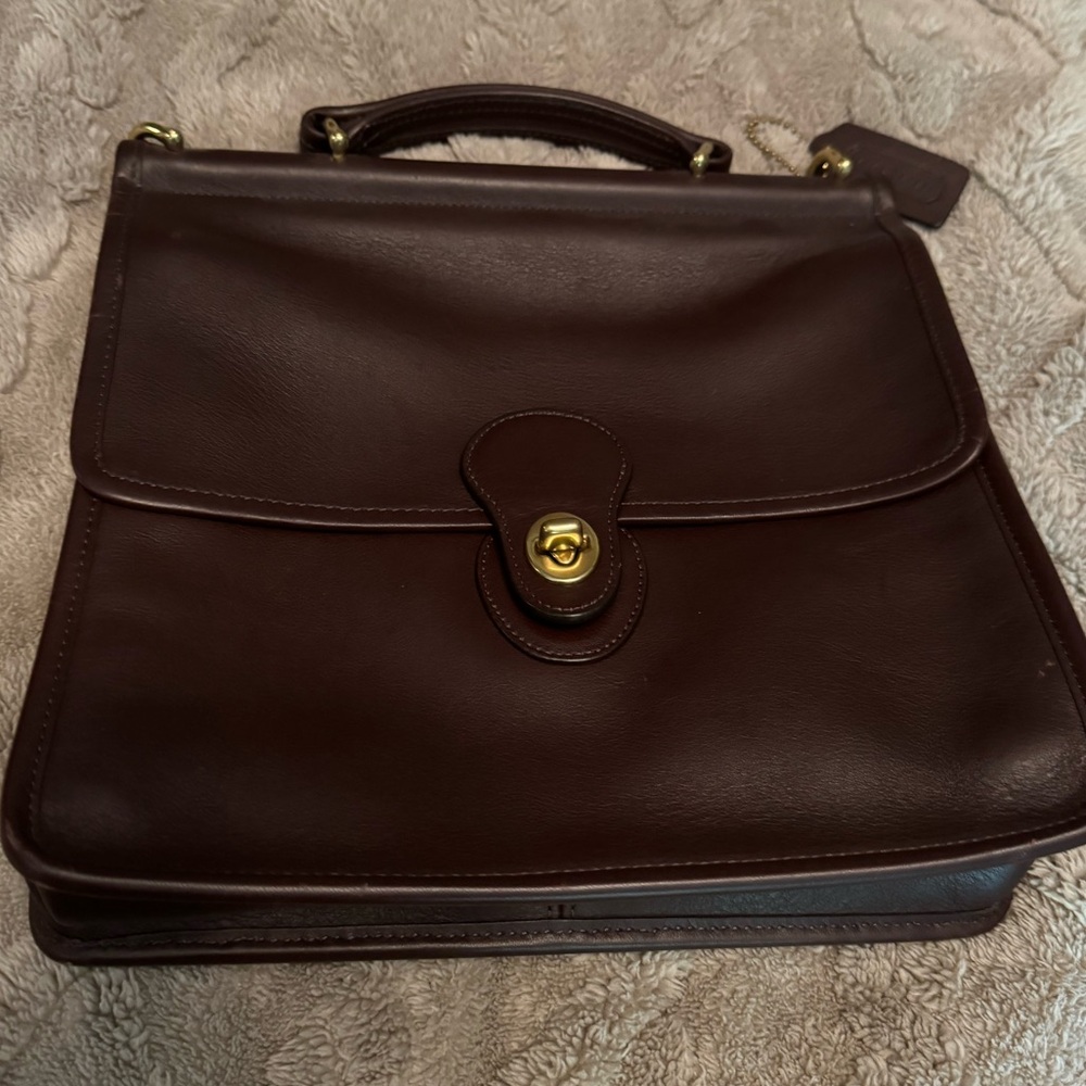 Vintage Coach Willis 9927 Messenger Crossbody Bag Brown Leather Mahogany